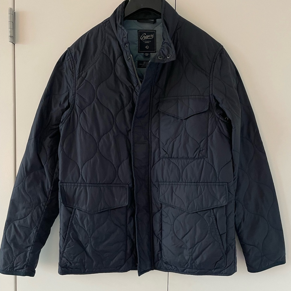 Grayer’s Navy Blue Quilted Jacket.